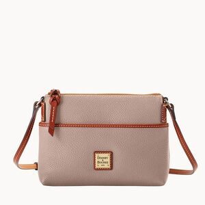 Dooney & Bourke Pebble Grain Katie Crossbody Purple Mauve Brown Leather Bag